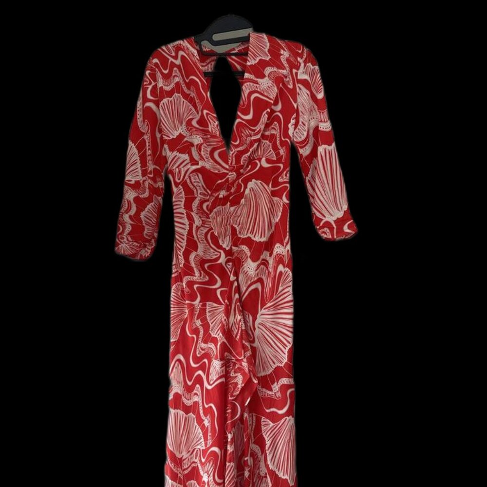 RIXO Red Floral Dress